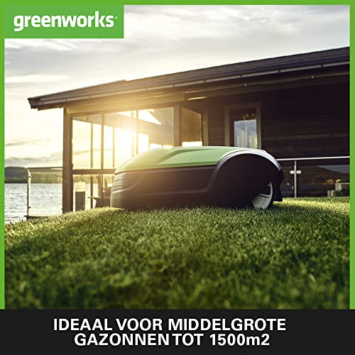 Greenworks Optimow 15 Robotgrasmaaier voor Gazons tot 1500m2 met 35% Helling, Stil, 4G gecontroleerd, Eenvoudig Installeren, Geavanceerde Veiligheidsfuncties, Diefstalbeveiliging - Afbeelding 3