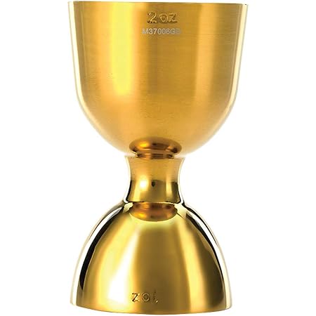 Barfly M37006GD Heavy-Duty Straight Rim Bell Jigger, 1 oz x 2 oz, Gold
