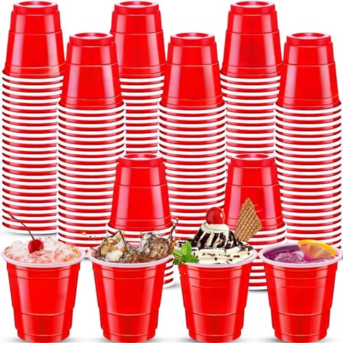 cssopenss 120 pcs Red shot cups Christmas Plastic Shot Glasses 2 oz red shot glasses disposable for drinking Tastings served Snacks Jello Tastings and Samples