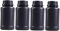 Alipis 4-Pack Black HDPE Plastic Bottles - Leakproof Chemical Storage Containers for Fertilizer & Liquids, Lightweight Acid-Resistant 6x6x13cm