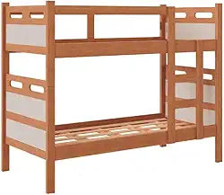 Beliche Vira Duas Camas Solteiro Jaspe MDF Cor:Nature/OFF