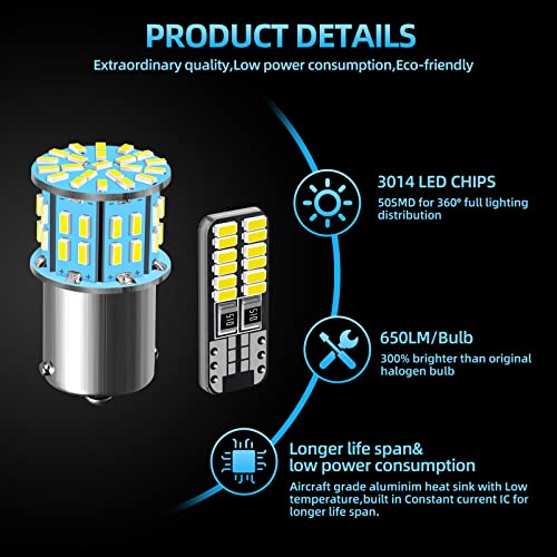 Mapbulb 12V Rv Led Interior Lights,1141 1156 1003 1073 Ba15S 7506 194 168 Led Bulbs For Rv Camper Trailer Boat Trunk Interior Indoor Tail Lights License Plate Lights, White 6500K (30 Kit) #TOP1