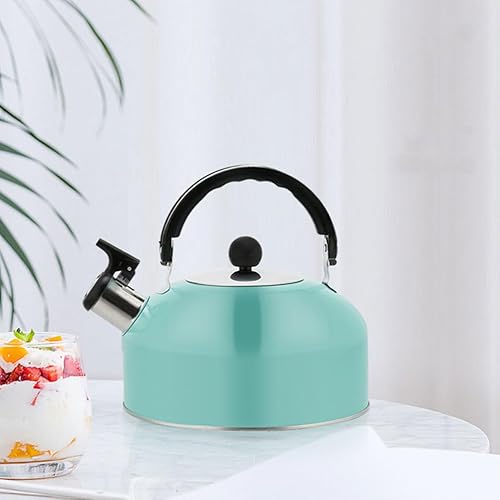 Miniatura 4 de USHOBE Chirping Kettle - Jarra de agua de acero inoxidable, tetera vintage, estufa de cocina, tetera silbante, práctica tetera silbante, hervidor de