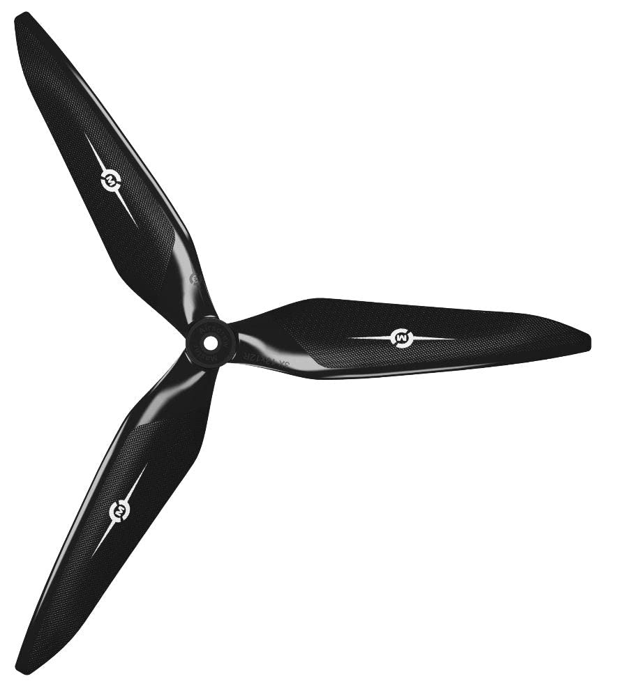 Master Airscrew 3X Power Series 10x9 3-blade Propeller - Black - Reverse/Pusher/CW - Cinelifter, Heavylifter, X Class, Beast Class, Giant Drone Racing