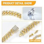 Gold King Pendant Gold Dog Collar – 14mm Width Cuban Link Dog Necklace, Fashionable Pet Collar for Small Dogs, Medium Dogs, and Cats, Lightweight Metal Jewelry Chain Dog Accessories Gold 8 inches