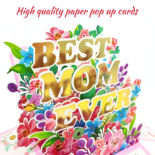 Pop Up Mothers Day Card, 3D Paper Flower Bouquet Greeting Cards, Happy Mothers Day Card For Mothers Day Gifts For Mom #TOP4