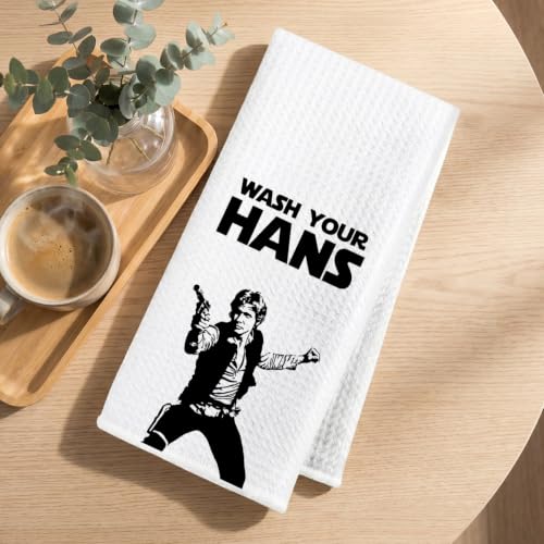 Image of Please Wash Your Hans Kitchen Towels S Wars Dish Towel Hand Towel | Funny Waffle Weave Cloth Tea Kitchen Towels Accessories, Geek Home Kitchen Bathroom Decor, Housewarming Gifts 14x24 Inch