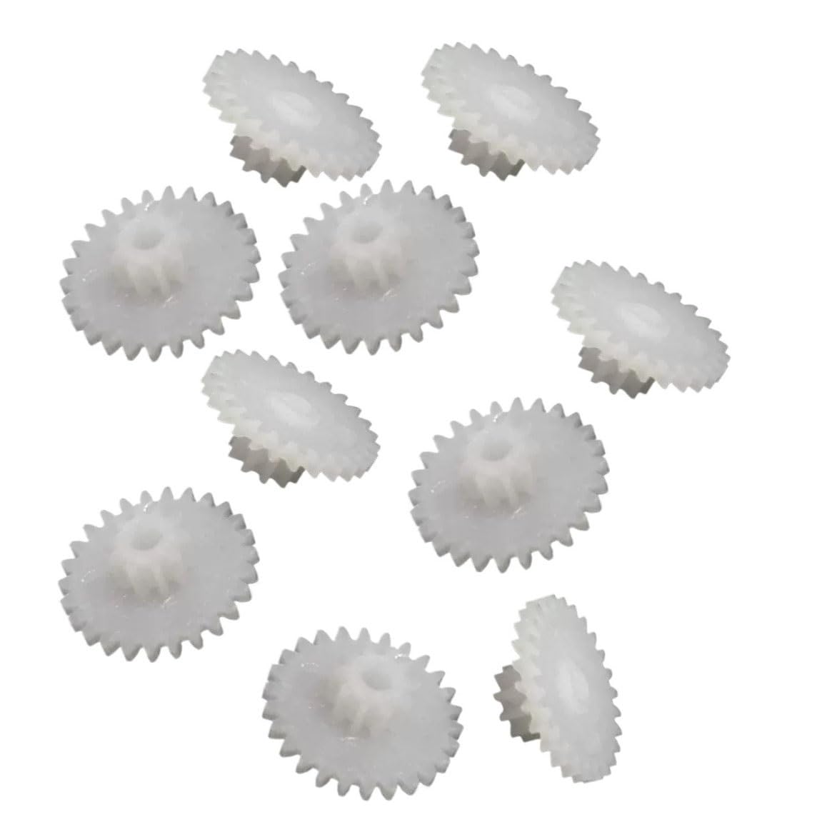 Produktbild von 10 Stück Doppelzahnrad 0,5 Modul – 10/40 Zähne, 21 Mm, Kunststoff, Für DIY-Modelle & Roboter