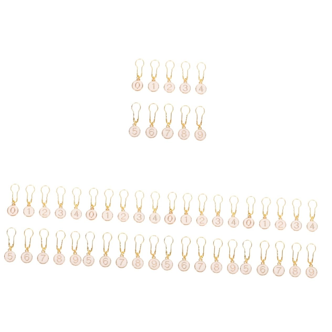Juego De 50 Marcadores De Punto De Aleación De Zinc Redondos De Metal Numerados Mini Círculos Para Sujetar Hilos En Proyectos.