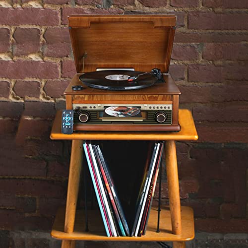Gramophone en Bois Gramophone Antique rétro LP Tourne-Disque Vinyle Ancien Style Tourne-Disque Lecteur CD Radio Bluetooth - Les Beatles, Paul McCartney, John Lennon, RIngo Starr, George Harrison Gramophone en Bois Gramophone Antique rétro LP Tourne-Disque Vinyle Ancien Style Tourne-Disque Lecteur CD Radio Bluetooth – Image 5