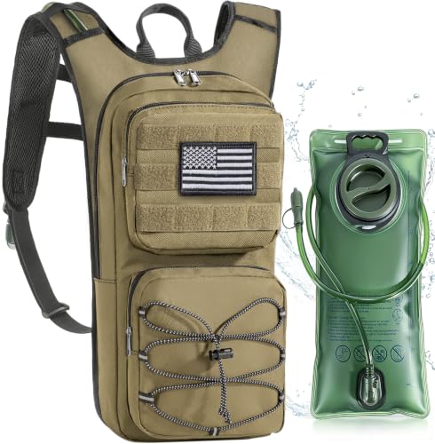 Image of Tactical Hydration Backpack with 3L Water Bladder, Molle Water Pack