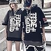 XYXIONGMAO Techwear Shirt Cyberpunk Japanese Streetwear Hip Hop Shirts Men Graphic T Alphabet Design Workwear Gothic Hoodie, Black, Large #2