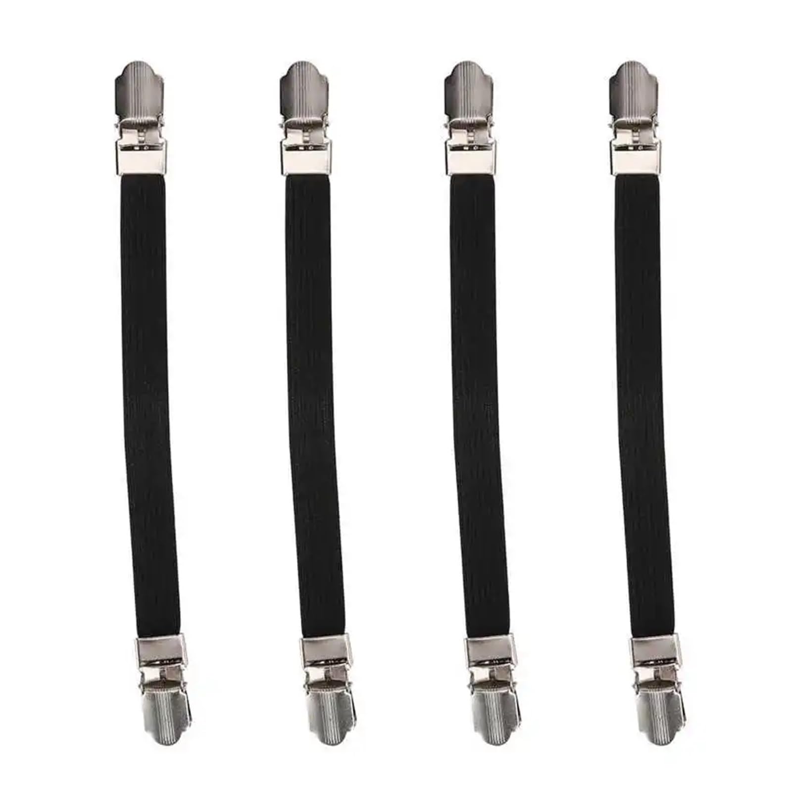 SDIUAKBV Bed Sheet Grippers Belt 4pcs Elastic Bed Sheet Grippers Double Head Clips Gripper Holder Suspender Fasteners Home Textiles Organize Gadget For the bedroom(Black)