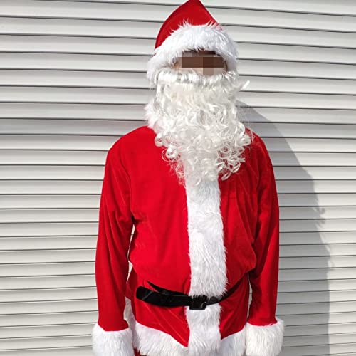 Kerstman Pak Deluxe Mens Professioneel Kerstman Kostuum Vader Kerstpak Fancy Dress Kostuum - 5 Stuk Velours Kwaliteit Plus Size Kerstman Kostuum Volwassenen Pluche X-Mas Outfit - Afbeelding 3