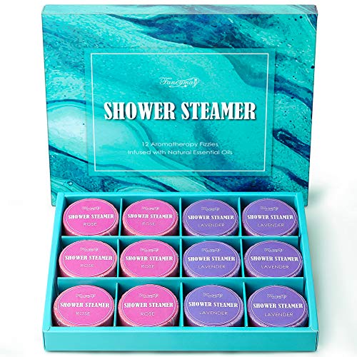 Shower Bombs Gift Set, 12 Aromatherapy Shower Steamers Vapor Tablets for Vaporizing Spa Shower, Bath Bombs for Shower, Shower Melts, In Shower Steamer Spa Gifts, Valentine Gift for Men and Women