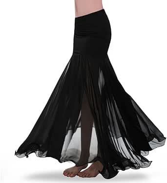ROYAL SMEELA Bauchtanzrock Aus Chiffon – 95 Cm Lang, Elastische Taille (65-100 Cm), 3 Farben