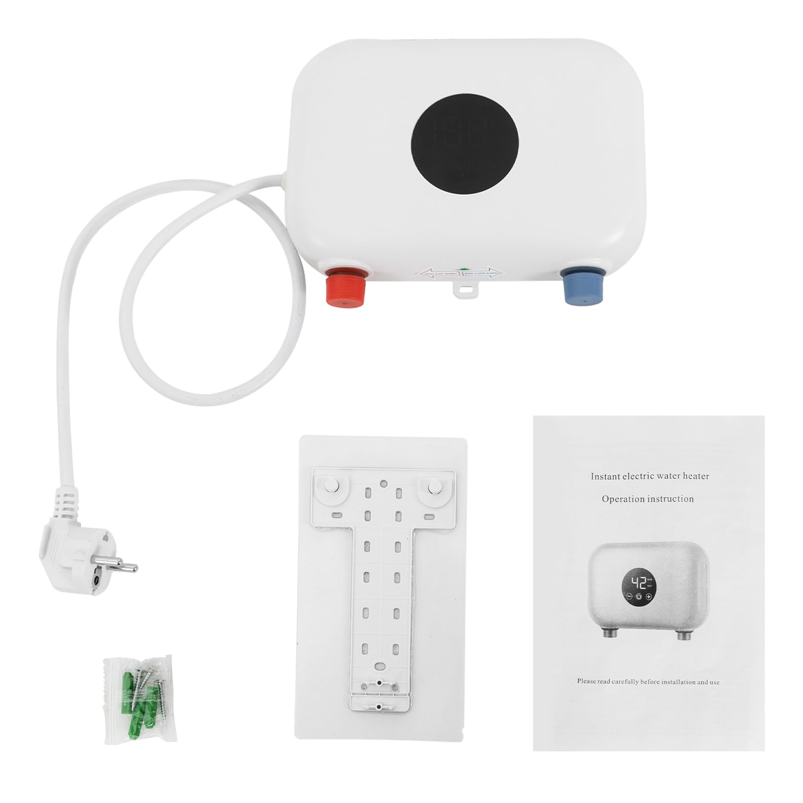 Chauffe-Eau Instantané éLectronique, 5500w 220vchauffe-Eau Instantané Mural Mini Chauffe-Eau InstantanéS éLectrique Avec Affichage De La TempéRature Led, Chauffe-Eau éLectrique Pour Cuisine