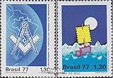 área: Brasil Prophila Collection Brasil 1608,1609 (Completa.edición.) 1977 Freimaurerloge, filatelia (Sellos para los coleccionistas) Rotary/Lions/Francmasón/Pathfinder