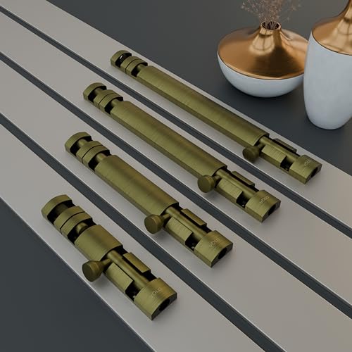 Image of Volo Premium 4 inch Xylo Tower Bolt /Door Latch /kundi /chitakni /Chitkini (Stainless Steel Rod) (Antique Brass Finish) (Size 100mm) (4 inch-100mm, 2)