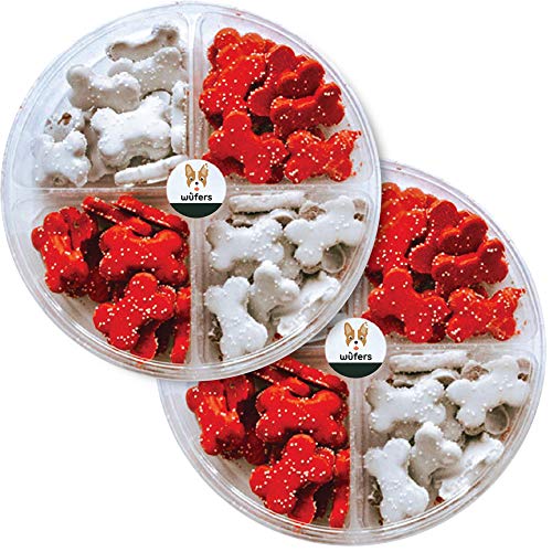 WÜFERS Red Endless Bones Dog Cookie Treats 2-Pack | Dog Treats for Small Dogs and Large Dogs | Frosted Dog Bone Biscuits Handmade and Hand-Decorated with Locally Sourced Ingredients