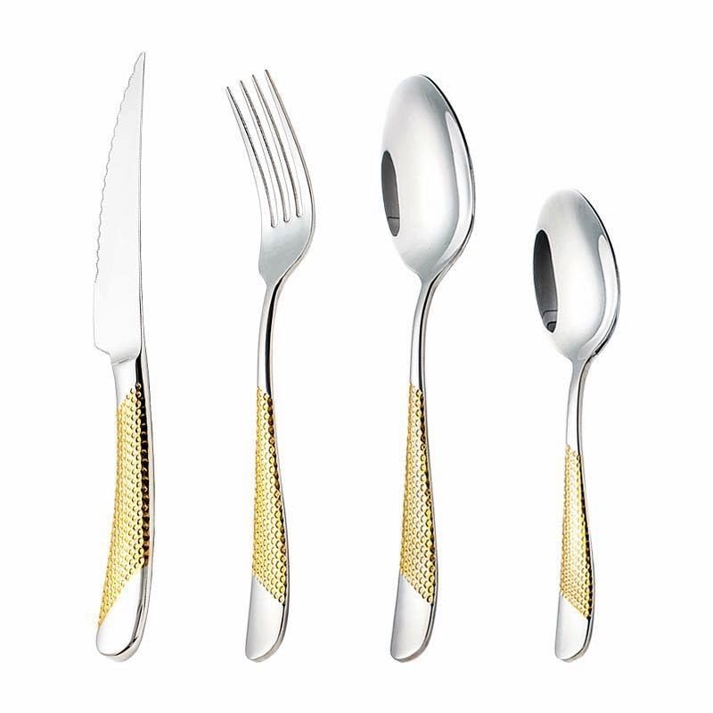 Lagnlnaoy Dinnerware Set Stainless Steel Cutlery Set, High Grade Western Steak Knife, Food Grade Cutlery Set for Home Restaurant