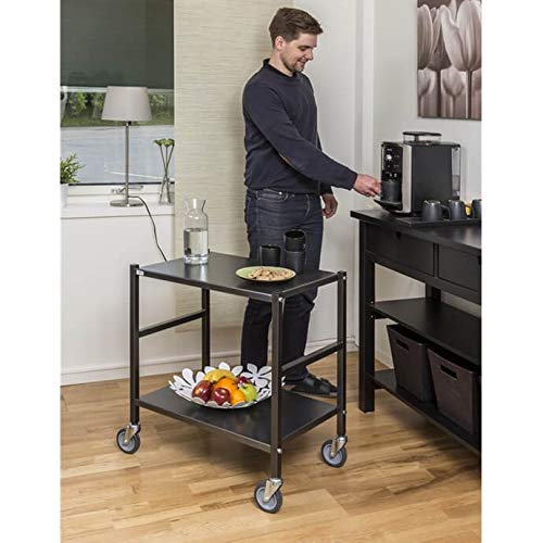 Tischwagen mit 2 Böden 690 x 430 x 750 mm, Traglast: 150 kg - anthrazit/grau