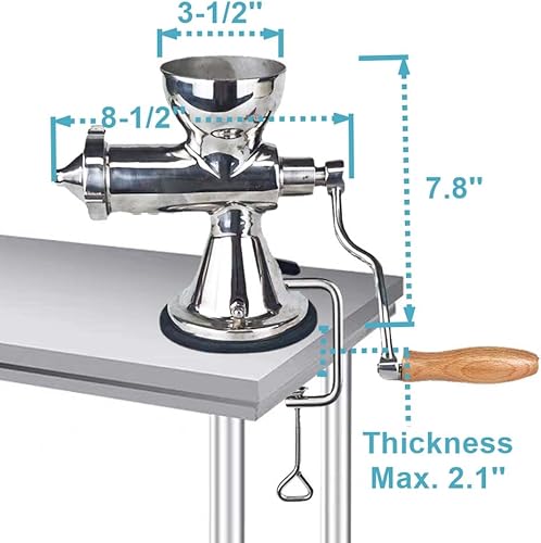 Miniatura 5 de Exprimidor manual de pasto de trigo, manivela de acero inoxidable para hierba de trigo y verde frondoso, exprimidor de frutas y verduras de mano,