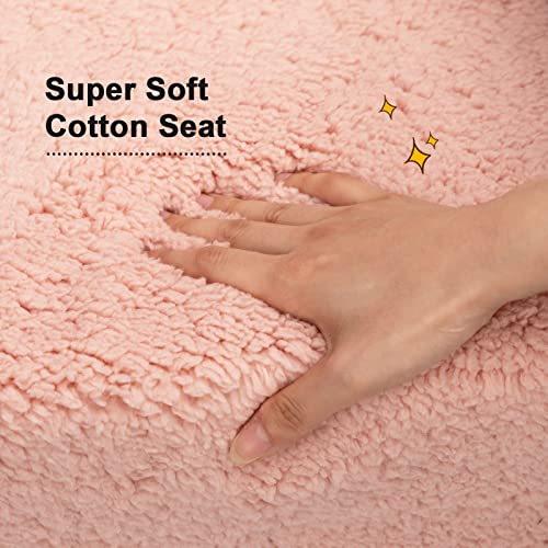 Alimorden 2-In-1 Flip Out Cuddly Sherpa Kids Couch, Convertible Sofa To Lounger, Grey And Pink #TOP7