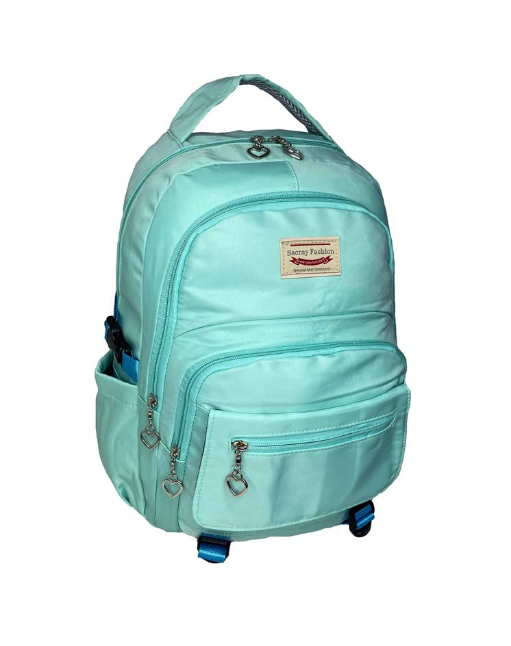 Mochila Juvenil Infantil Material Brilhante (Verde Agua)