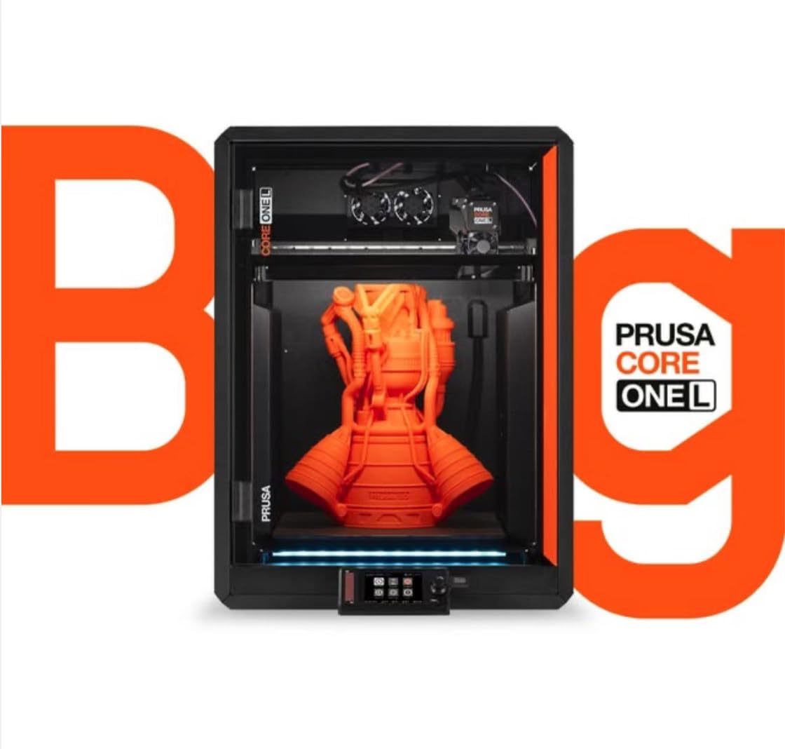 Original Prusa 3D-Drucker CORE One L – CoreXY High-Speed Großformat Profi | Beheizte 60°C Kammer – Inkl.Auspacken&Drucken – Privacy Offline-Modus – Für Business&Home – Warp-frei 30x30x33cm, Made in EU