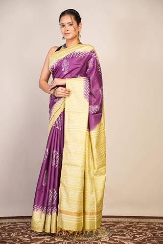 Anuttara purple bhagalpuri silk saree – image 4