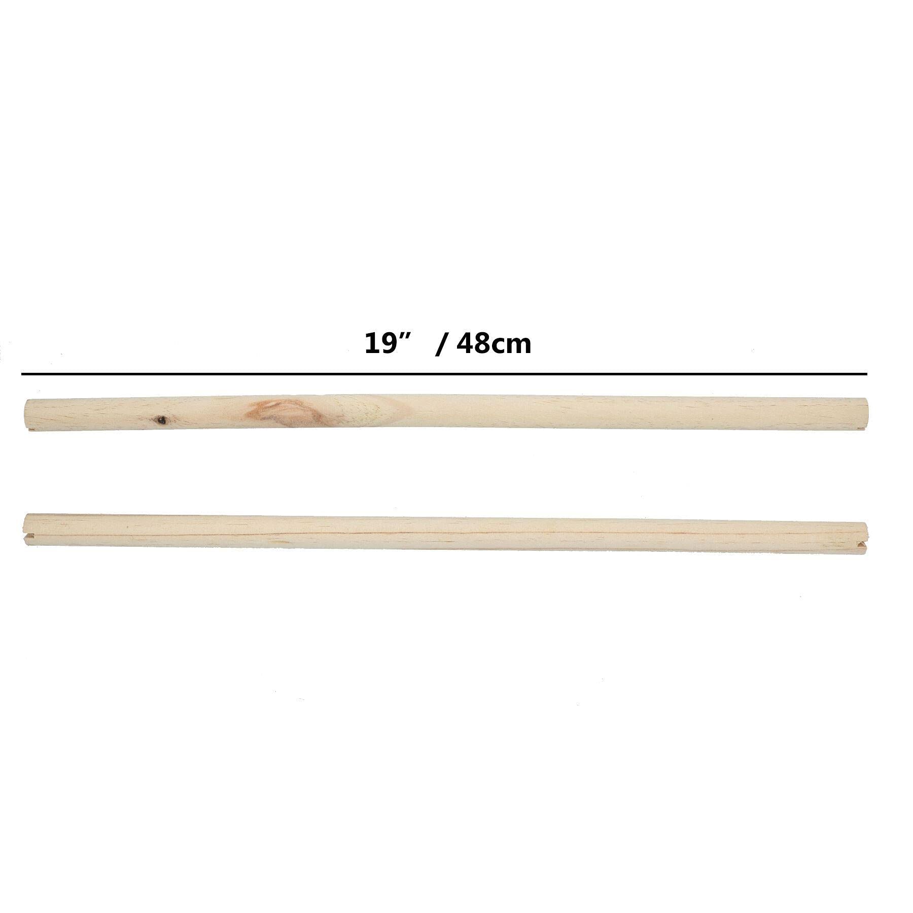 AB Tools Lot de 6 perchoirs en bois pour canari, perruche, calopsitte, perroquet, accessoires pour cage à oiseaux, 48,3 cm