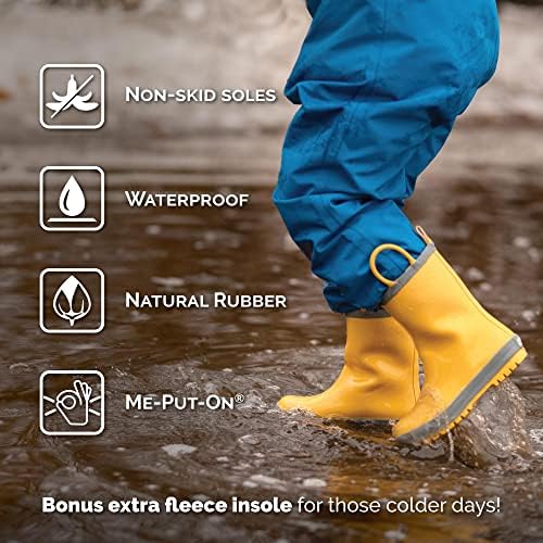JAN & JUL Rain Boots for Toddlers with Easy-on Handles (Yellow, Size 6.5 Toddler) - 5
