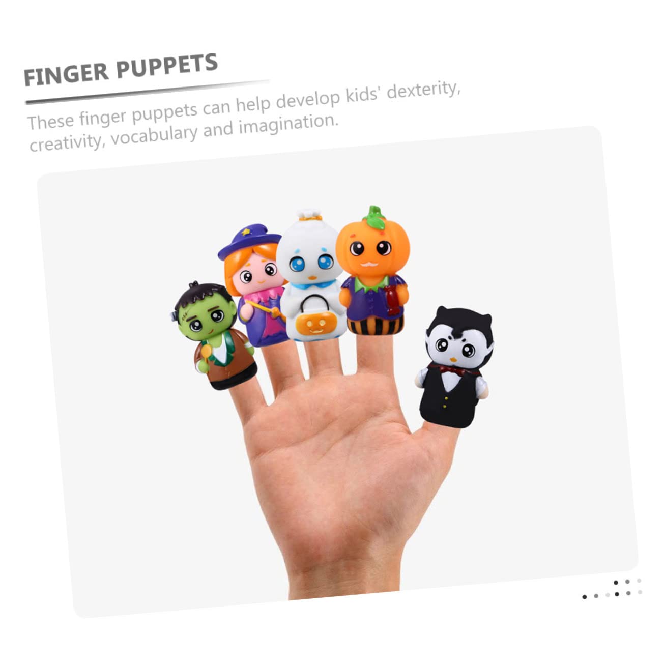 HEMOTON 30 Piezas Títeres de Mano de Dibujos Animados Juguetes Interactivos para Muñecos de Dedo para Historias y Fiestas de Halloween