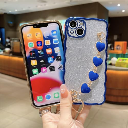 Coque iPhone XR antichoc dorée à placage luxe et bracelet cœur perlé
