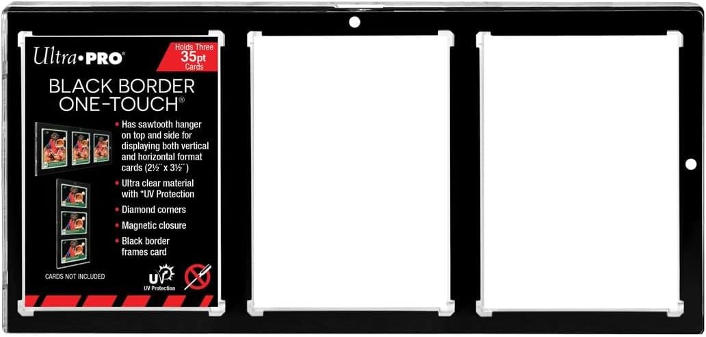 Ultra Pro 35PT 3-Card Black Border UV ONE-Touch Magnetic Holder