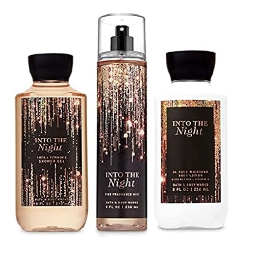 Bath and Body Works INTO THE NIGHT - NEW DAILY TRIO - Body Lotion - Fragrance Mist and Shower Gel - Full Size