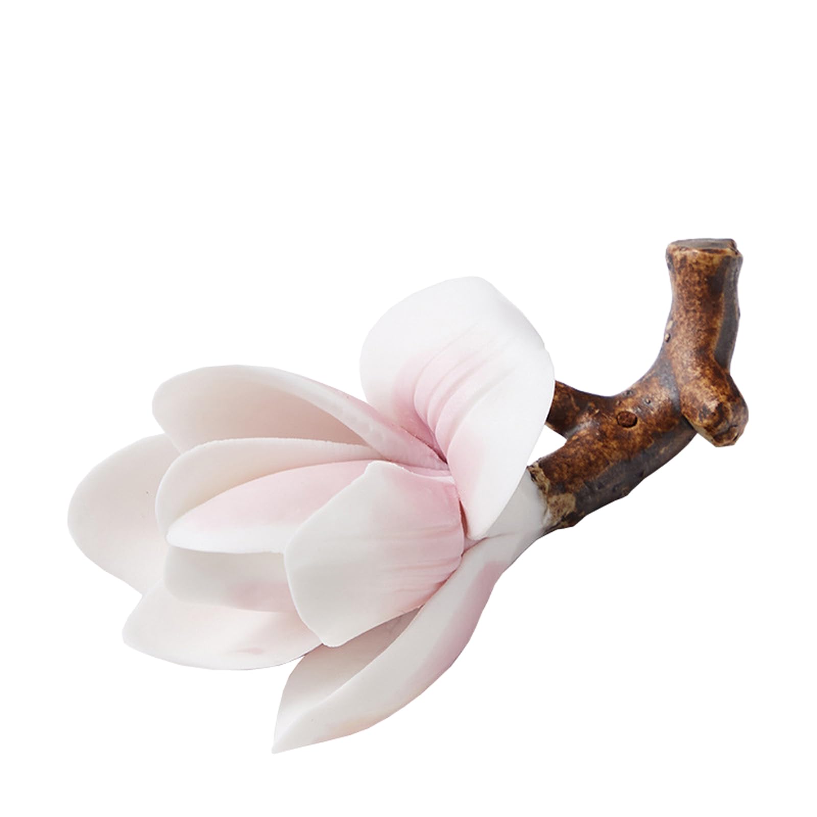 Photo 1 of 1 Piece Ceramic Calligraphy Brush Rest Writing Brushes Support Painting Brush Rest Stand Flower Shaped Incense Stick Holder for Painting and Calligraphys Beginners and Enthusiasts, Pink White