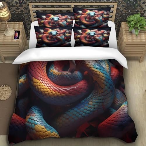 Parure de lit serpent hypoallergénique en microfibre douce avec zip pour ado