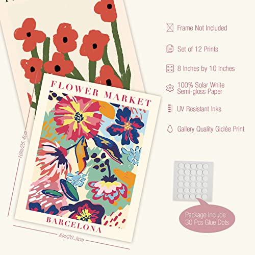 Insimsea 12Pcs Matisse Poster, Matisse Wall Art Posters For Room Aesthetic, Flower Market Poster Set, Aesthetic Posters, Famouse Art Exhibition Poster (8"X10" Unframed) #TOP1