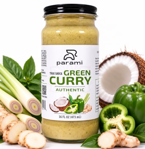 Parami Thai Curry Sauce Size 16 OZ (Gluten Free, Dairy Free, Nut Free) (Pack of 1, Green)