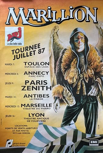 Affiche Marillion French Tour 1987 de 80X120Cm pour décoration murale de salon