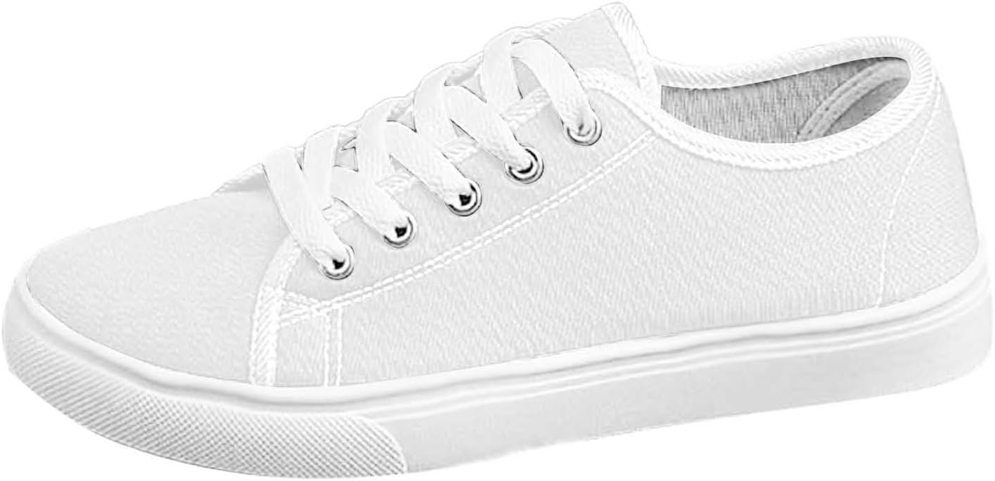 Slip On Shoes Women Unisex Solid Color Lace Up Canvas Sneakers Comfort Lightweight Breathable Non Slip Daily Wear Casual Footwear Flexible Cushioned Walking Trainers for Couple