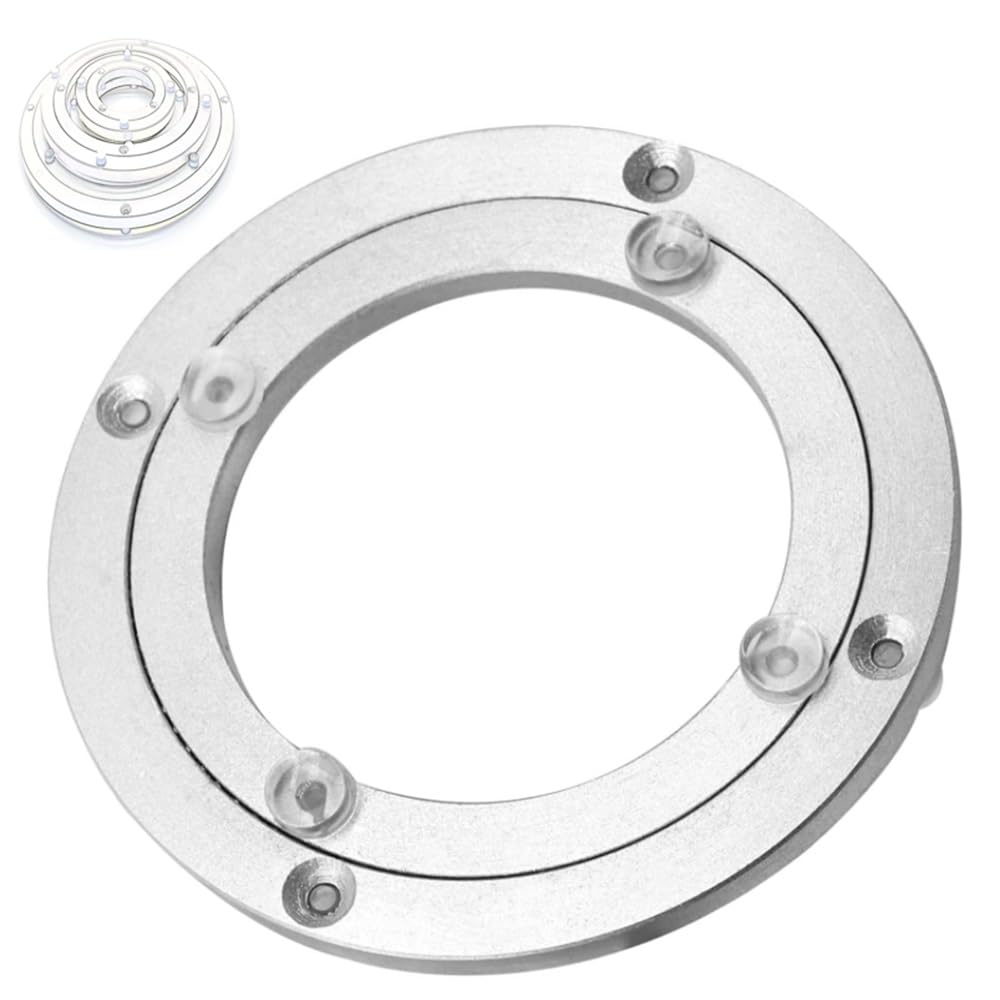 Base Girevole per Giradischi da 8 Pollici con Cuscinetto, Grande, Tipo Lazy Susan, Robusta, in Lega di Alluminio (Dimensioni: 25 cm - 10 Pollici)