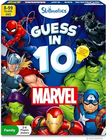Skillmatics Marvel Card Game – Guess in 10, Quick Game of Smart Questions, Gifts for 8 Year Olds and Up, Fun Family Game