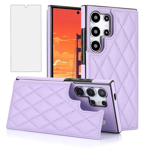 Coque Samsung S25 Ultra 5G protecteur écran verre trempé et support Asuwish 2025
