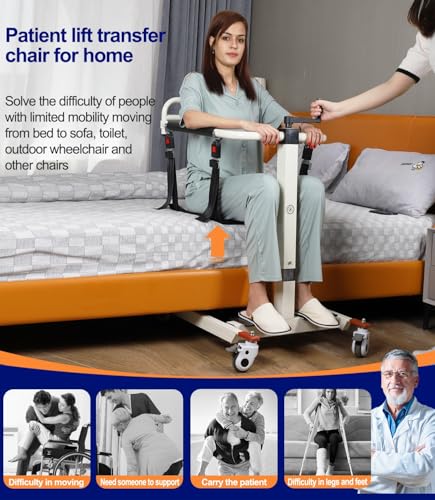 Patient Lift Transfer Chair for Home Lift Wheelchair, Bathroom Wheelchair, Patient Transfer Chair, Bedside Commode, Shower Chair, Portable Car Lift, Lift Seats for Elderly(Basic Style)