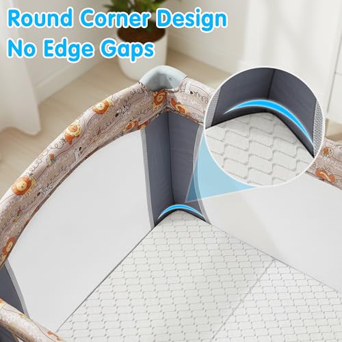 Image of Pack and Play Mattress, Trifold 38 inchx26 inchx3 inch Memory Foam Dual-Sided Pack N Play Mattresses for Baby, Removable Washable Cover