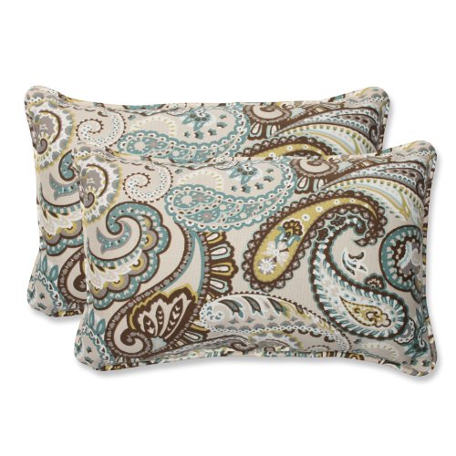 Pillow Perfect 537047 Paisley Indoor/Outdoor Accent Throw Pillow cover