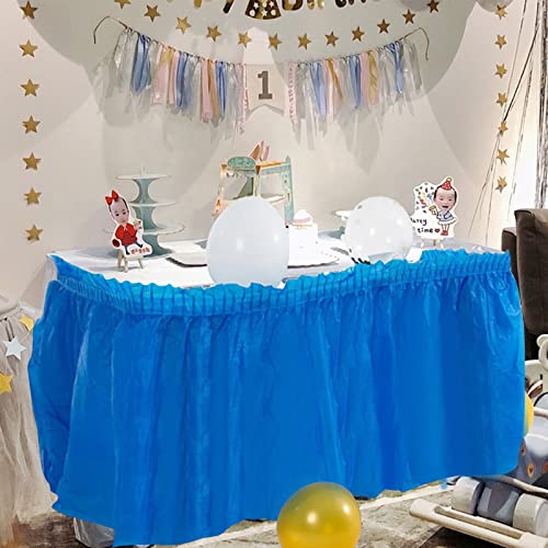 10 Pack Red Disposable Tablecloth And Table Skirt Set, 5 Plastic Tablecloth (54" X 108") And 5 Plastic Table Skirt (14Ft) For Wedding Party Baby Shower Birthday (Pure Red) #TOP4